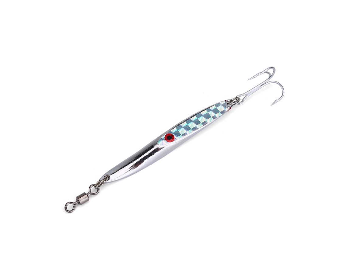 Señuelo artificial tipo cuchara para lubina plateada de 28 g