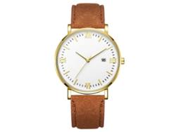 Reloj De Cuarzo Con Correa De Cuero Estilo Simple Y Moderno Decoración De Mano