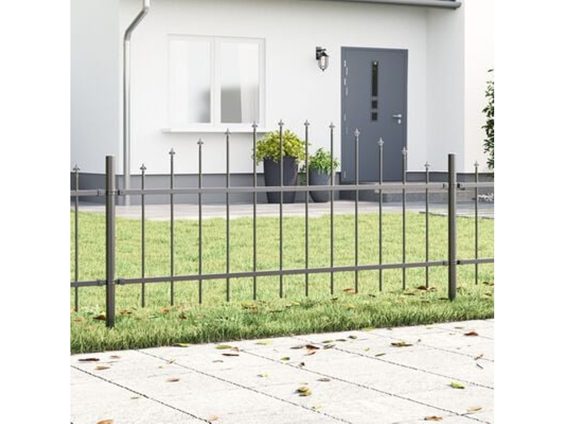 Valla de jardín de acero gris de 1,7 x 0,75 m con arco superior Wsd251105 Lovely Home