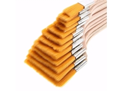 Juego de 12 pinceles de nailon de alta calidad aptos para pinturas acrílicas MDUG