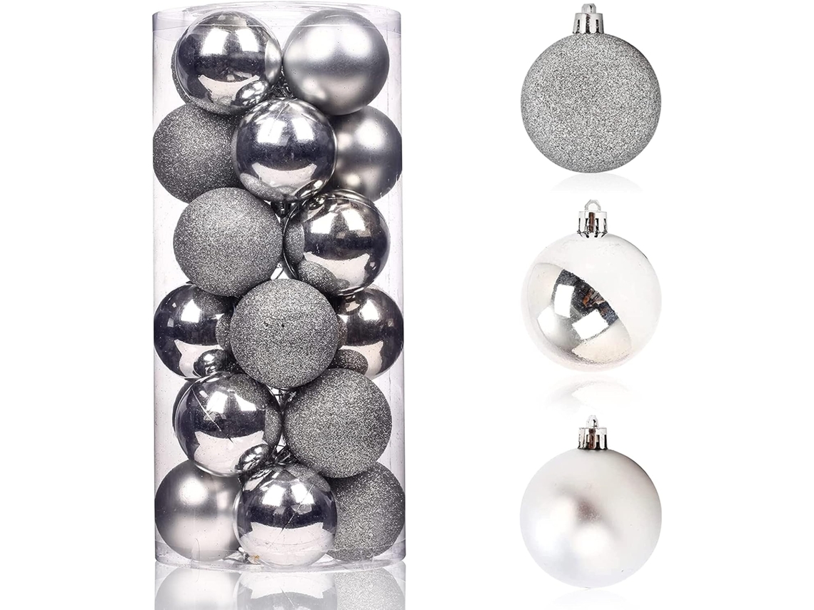 KOFIHETY 24 Bolas de Navidad, Adornos para Árbol de Navidad, Decoraciones de Bola, Fiestas de Boda de Navidad