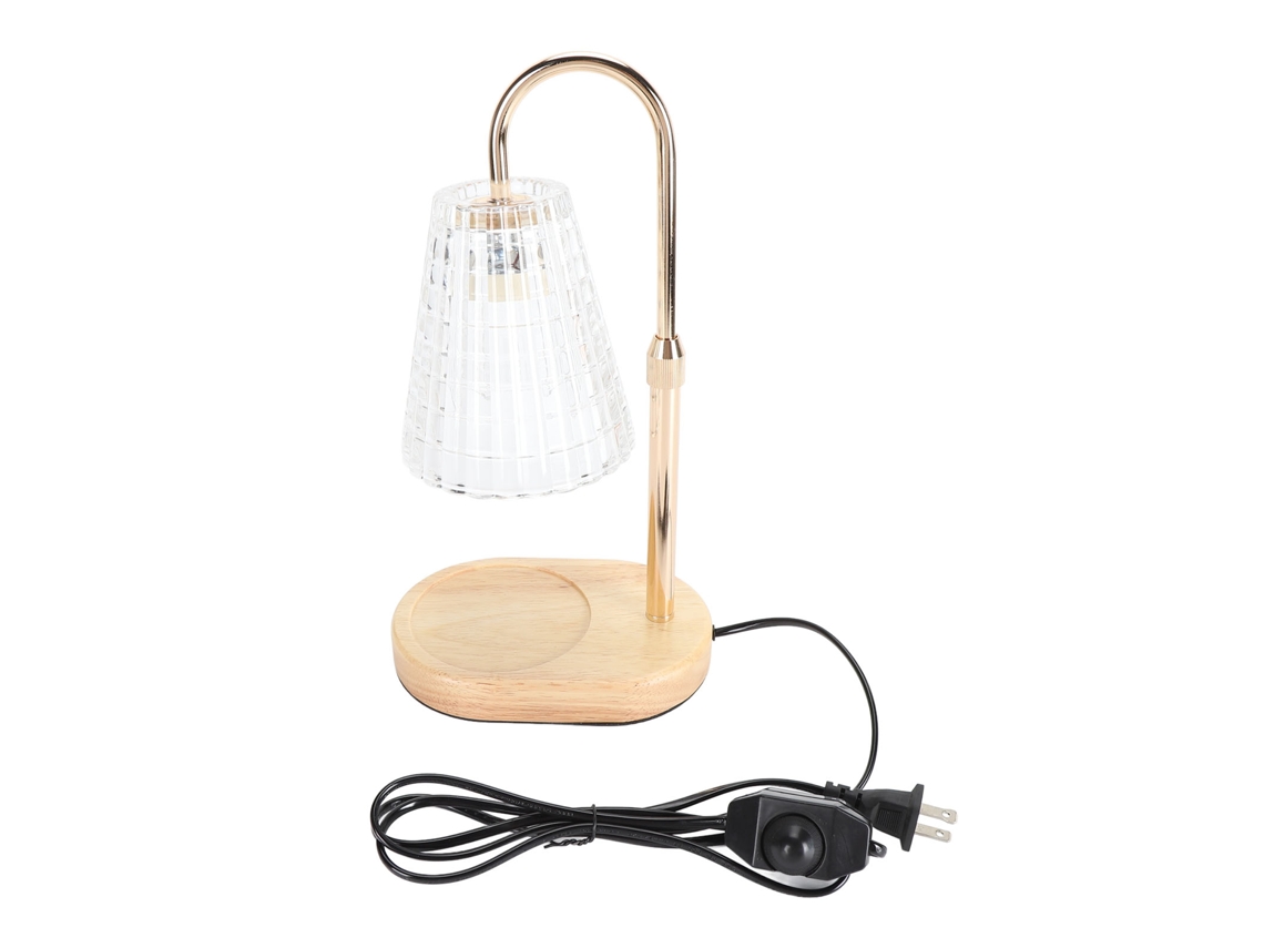 Lámpara de vela Calientecera 2026 con altura y brillo ajustables, base de madera y 2 bombillas de 50 W para decoración del hogar.