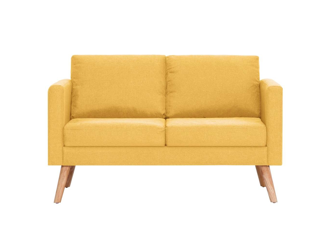 Sofá De 2 Plazas De Tela Amarillo