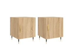 Maison Exclusive - Mesitas Noche 2 Uds Madera Ingeniería Roble Sonoma 40x40x50 Cm