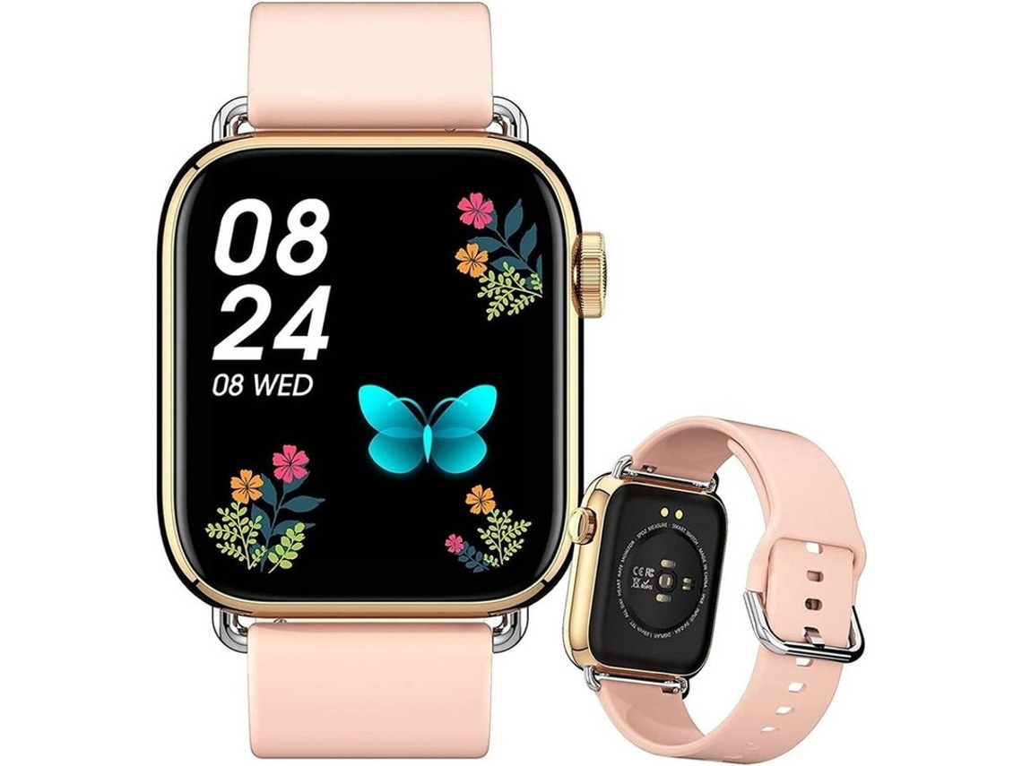 Reloj inteligente con monitor de actividad física, presión arterial, sueño y notificaciones de sangre para exteriores, para Android e iOS Yizhood (dorado)