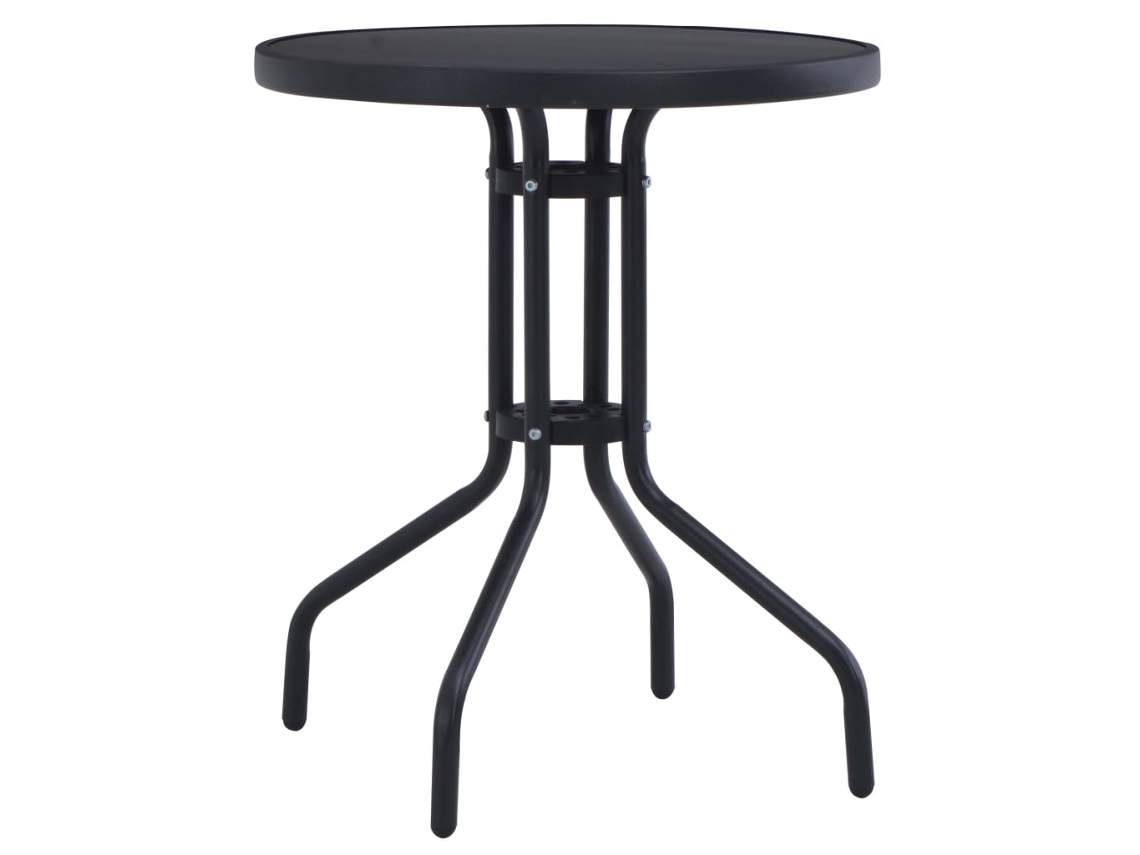 Mesa de jardín VIDAXL Negro Metal (60x72 cm)