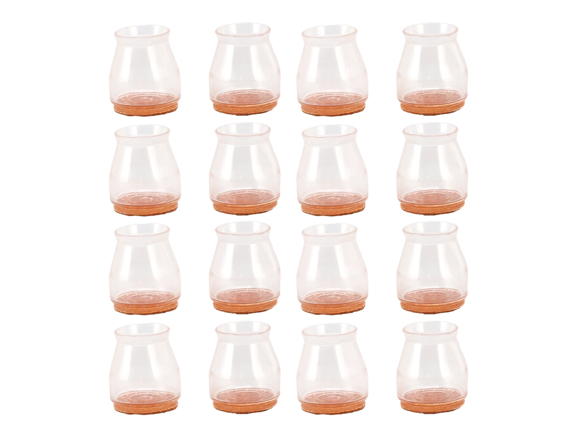 16 Protectores De Fieltro De Silicona Transparente Para Patas De Sillas, Antiarañazos, Silenciosos, Para Suelos De Madera.