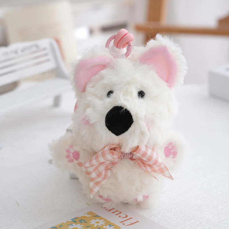Llavero De Peluche De Perro West Highland (rosa) De 13 Cm.