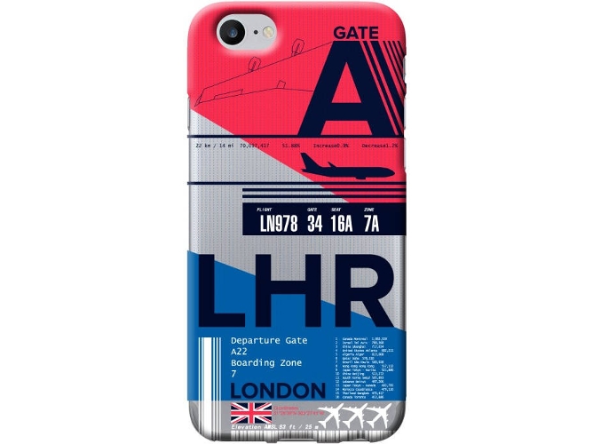 Funda iPhone 7 BENJAMINS Soft case with print LHR airport ticket Multicolor