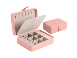 Caja de joyería de doble capa, caja de almacenamiento portátil de cuero sintético utilizada para pendientes, collares, anillos, cajas de joyería desmontables CUICH