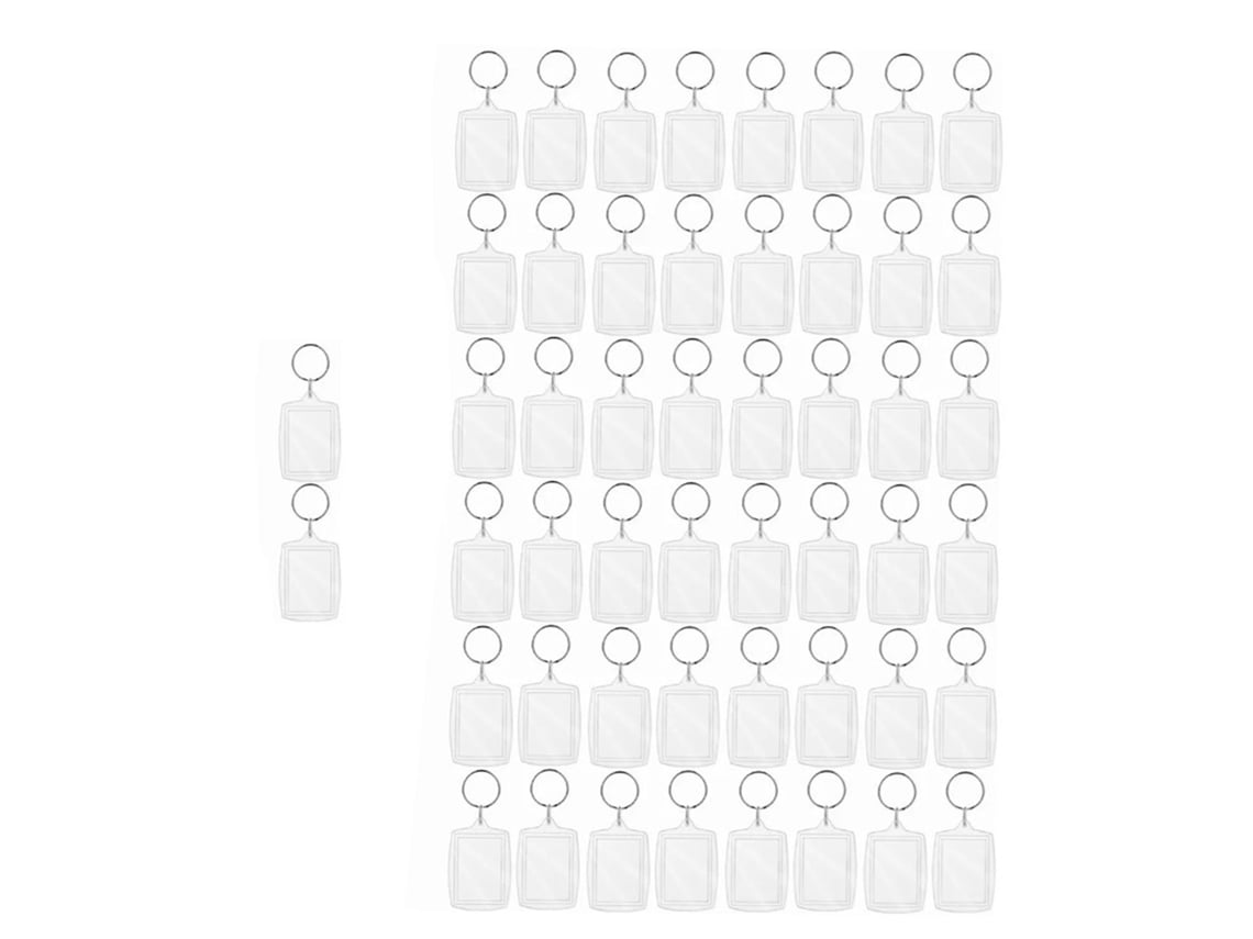 Kit de llaveros con marco de fotos de acrílico transparente Baok (50 piezas)