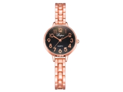 Reloj De Pulsera Ccq Para Mujer Con Decoración Floral De Diamantes De Imitación Y Manecillas Redondas (marrón)