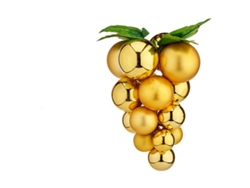 Bolas de Navidad Pequeno Uvas Dourado Plástico