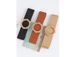Cinturón Elástico Para Mujer Con Botón Floral Ancho Ajustable Para Vestidos Y Camisas.