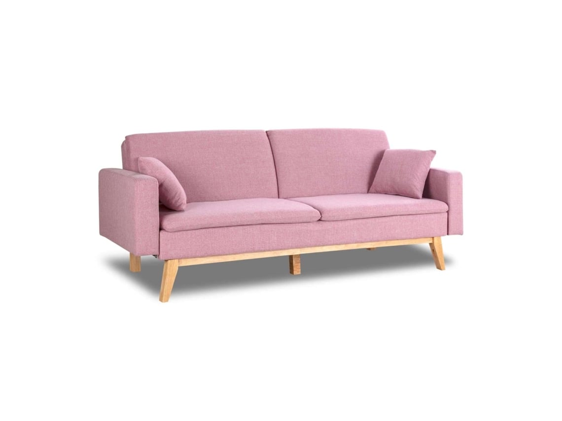 Sofá Cama Rosa NALUI Reine 3 Plazas