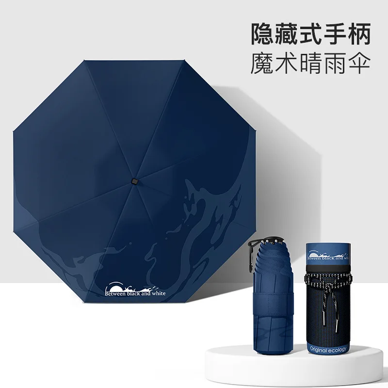 Paraguas Mini Para Hombre (azul Marino 8k), Protección Solar Upf50+