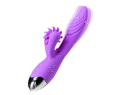 Vibrador femenino, juguete sexual giratorio de alta potencia con calentamiento automático, morado