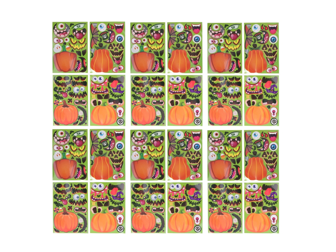 24 Pegatinas Decorativas De Halloween: Calabaza Fantasma Para Fiestas Y Decoración Infantil.