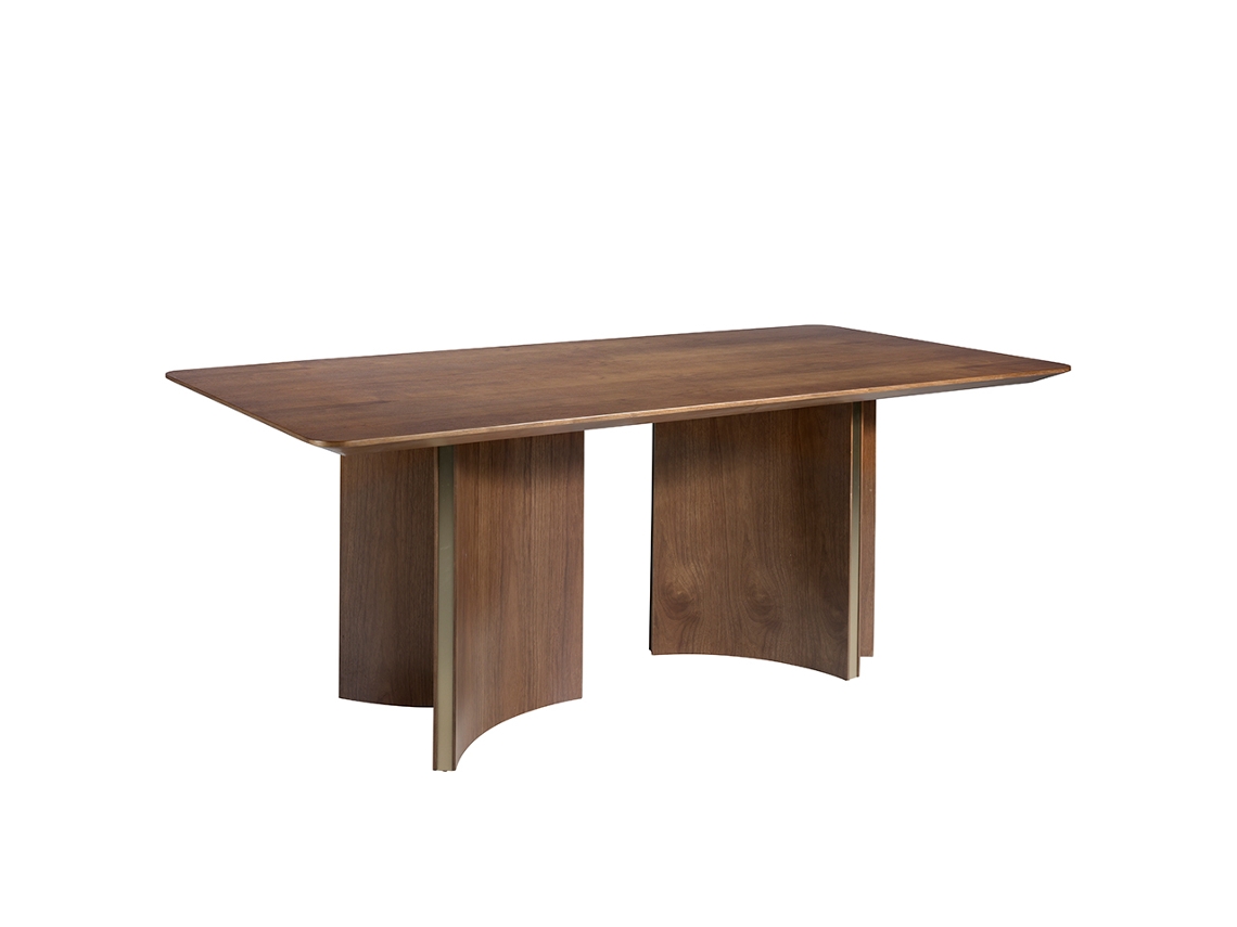 Mesa de Comedor ANGEL CERDA (200 x 100 x 76 cm - Hoja de Nogal - Negro )