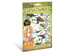 Tatuajes Temporales Dinosart Con 100 Modelos De Dinosaurios Brillantes P22