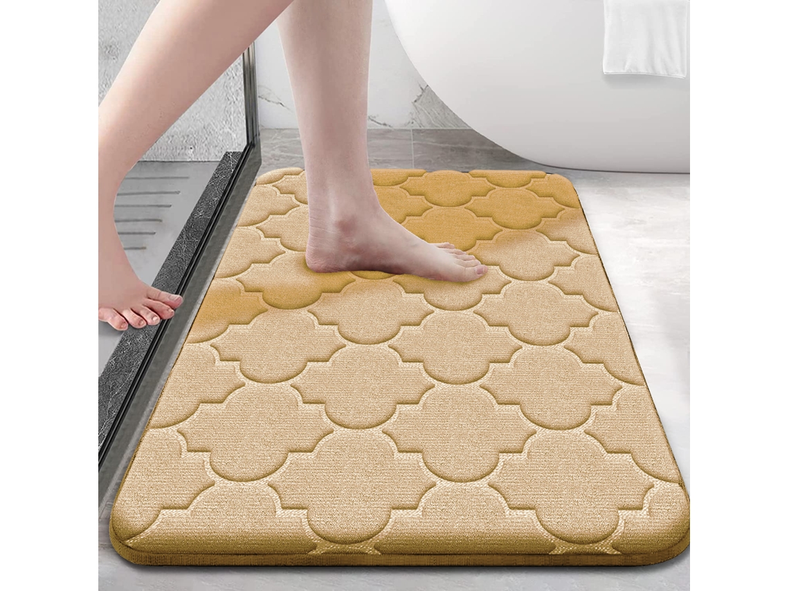 (marrón Claro) Alfombra De Baño De Espuma Viscoelástica Ultra Suave Y Antideslizante Absorbente Y Lavable A Máquina.