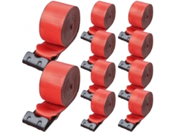 Juego de 10 correas para camión, 10,2 cm x 9,1 m, capacidad de 2,7 t, con ganchos de acero planos
