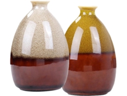 Juego De 2 Jarrones De Cerámica Sencillos Y Decorativos Para Flores Y Plantas, Con Un Elegante Diseño Artístico.