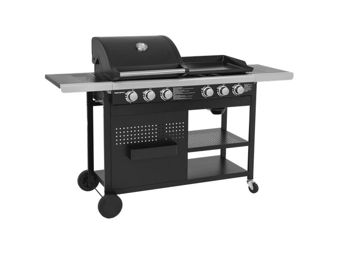 Barbacoa de 3 quemadores Vesuvio Duo de HAPPY GARDEN con placa de 3 quemadores