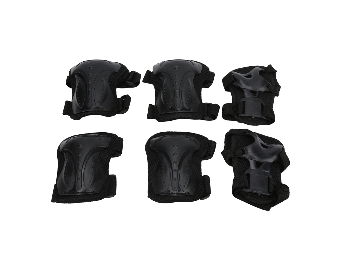 Conjunto de 6 piezas de equipo de protección para patineta de adultos: rodilleras, coderas y muñequeras.