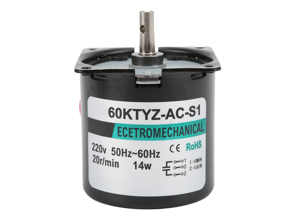 Motor Síncrono De Ca De 14 W, Imán Permanente, Baja Velocidad (20 Rpm), Alto Par, Eje Central, 220 V.