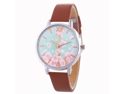 Reloj De Pulsera Informal Para Mujer Con Correa De Piel Sintética - Café