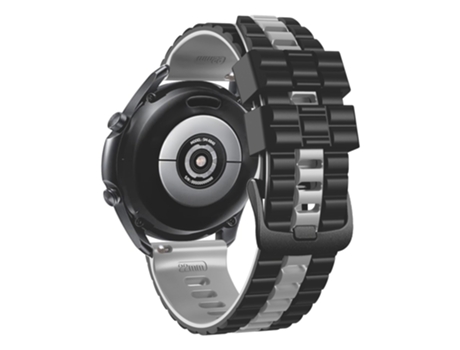 Correa de Silicona bicolor 22mm grano ondulado para Huawei Watch Buds/GT3 SE/GT3 Pro 46mm - negro/gris