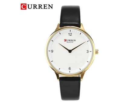Relojes de Cuarzo para Mujer Correa de Cuero Relojes Analógicos Resistentes al Agua Casuales Reloj de Pulsera Impermeable para Mujer - Negro VEANXIN