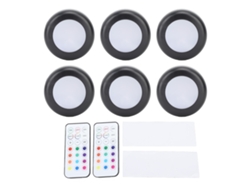 Yncm2026-luces Led Puck Con Control Remoto Rgb, Dimmable, Función De Temporizador, Baterías, Para Armarios Y Gabinetes