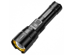 Linterna Led Recargable 1800mah, 4 Modos De Iluminación Con Salida Usb Y Función Power Bank (negro)