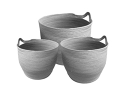 Juego De 3 Cestas Naturales Boho Yt21b-35