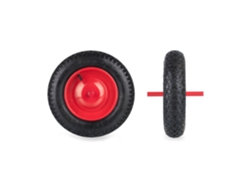 Relaxdays Rueda Carretilla 3.50-8, Neumático Repuesto Eje Fijo, Llanta De Acero, Hasta 120 Kg, Con Válvula, Negro/rojo
