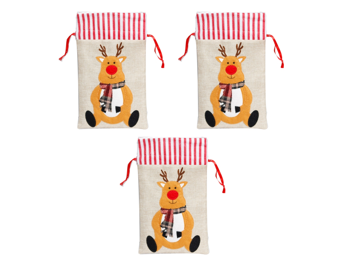 3 Bolsas Navideñas con Renata, Papá Noel y Nieve, para Fiestas NEVEANCE