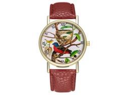 Reloj Casual De Moda Unisex Con Cuerda De Cuero Café De Mármol