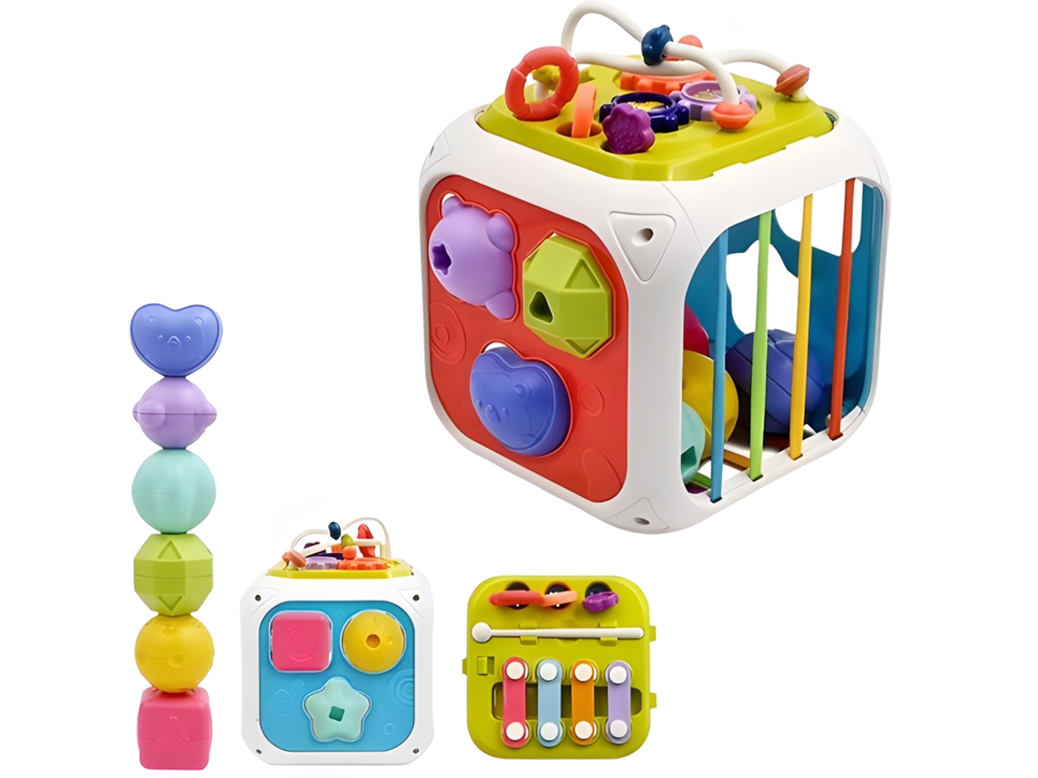 Montessori Sensory Baby Toys Activity Cube Shape Sorter Toy Szsmartedad Mínima 3 Años