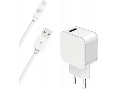 Cargador Usb Fastcharge Lightning BIGBEN CONNECTED Malla Blanco