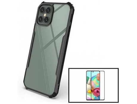 Carcasa + Protector + Soporte Magnético Samsung Galaxy A51 PHONECARE Invisible Bumper Transparente, Negro