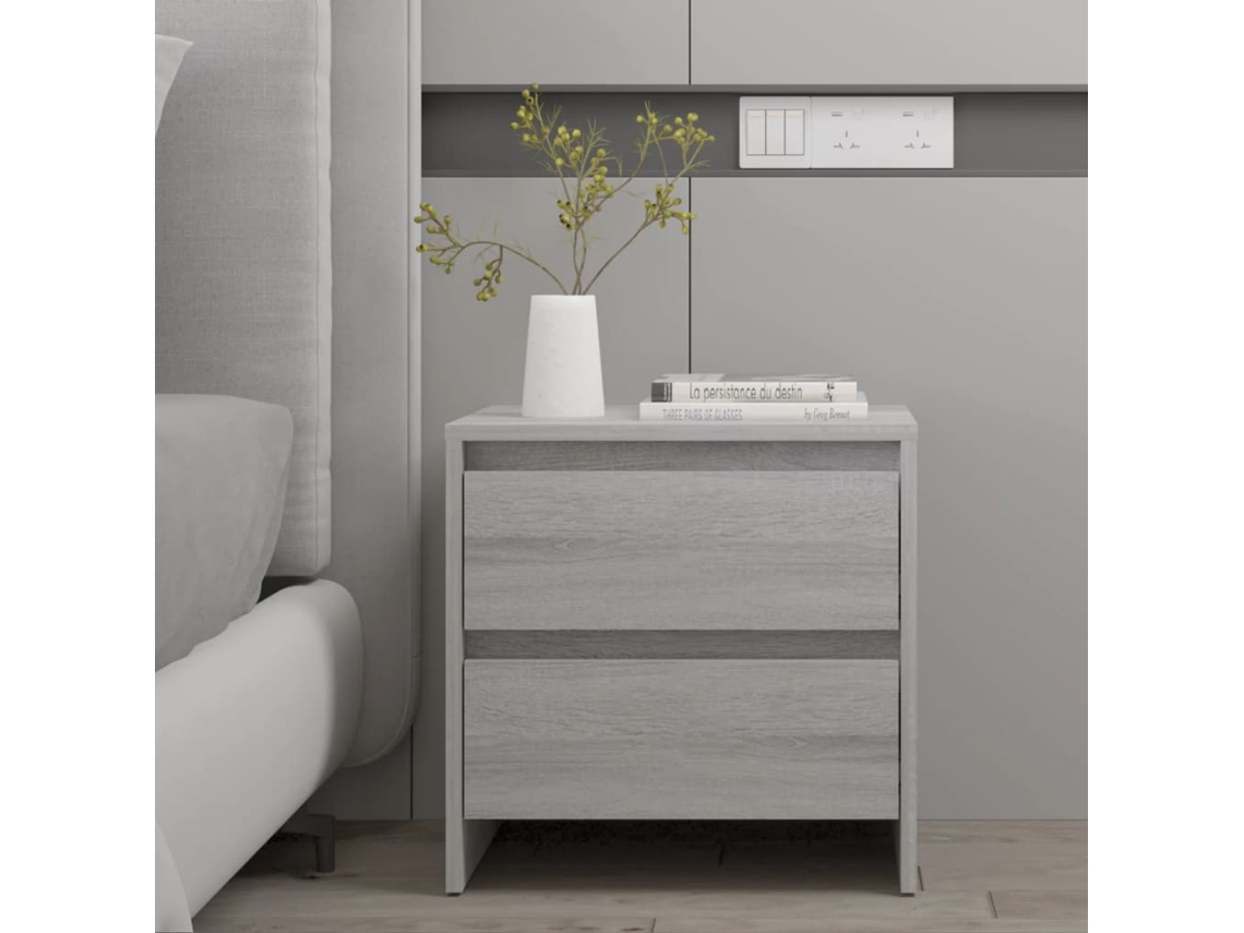 Mesa de Cabeceira LOVELY HOME Mesinha 45X34,5X44,5 Cm Aglomerado Sonoma Cinzento