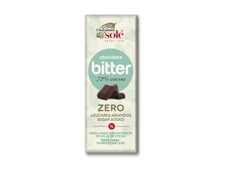 CHOCOLATES SOLE Chocolate Bitter 72% Con Stevia 100 G