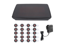 Sistema de buscapersonas inalámbrico con 20 botones y 1 pantalla, IPX4. Apto para restaurantes, hospitales y hoteles.