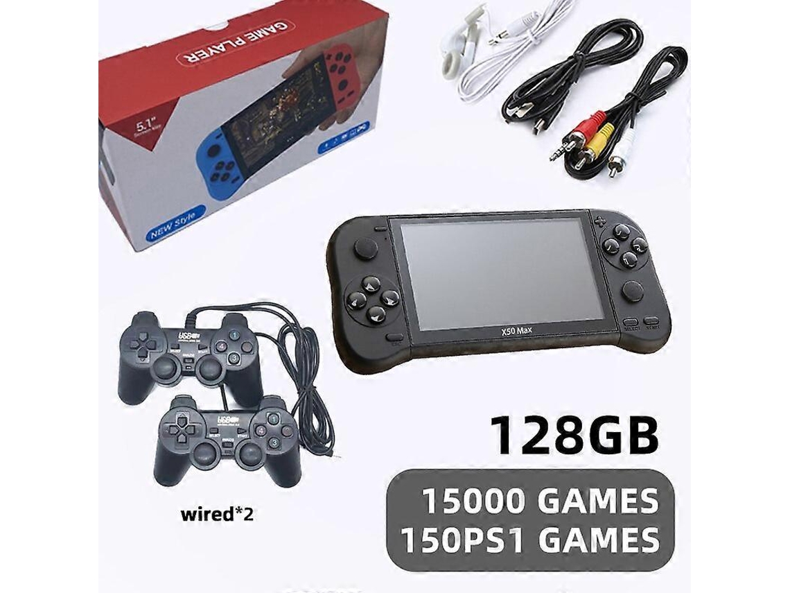 X50-max 5.1 Pulgadas Consola De Mano Compatible Con Salida De Tv Reproductor De Juegos De Consola De Videojuegos Portátil Retro Para Ps1 Gba