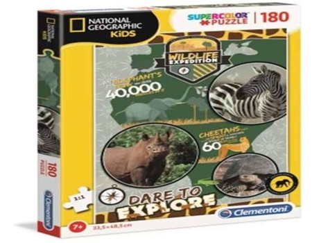 Puzzle CLEMENTONI National Geo Wildlife (180 Piezas - Edad mínima: 3 años)
