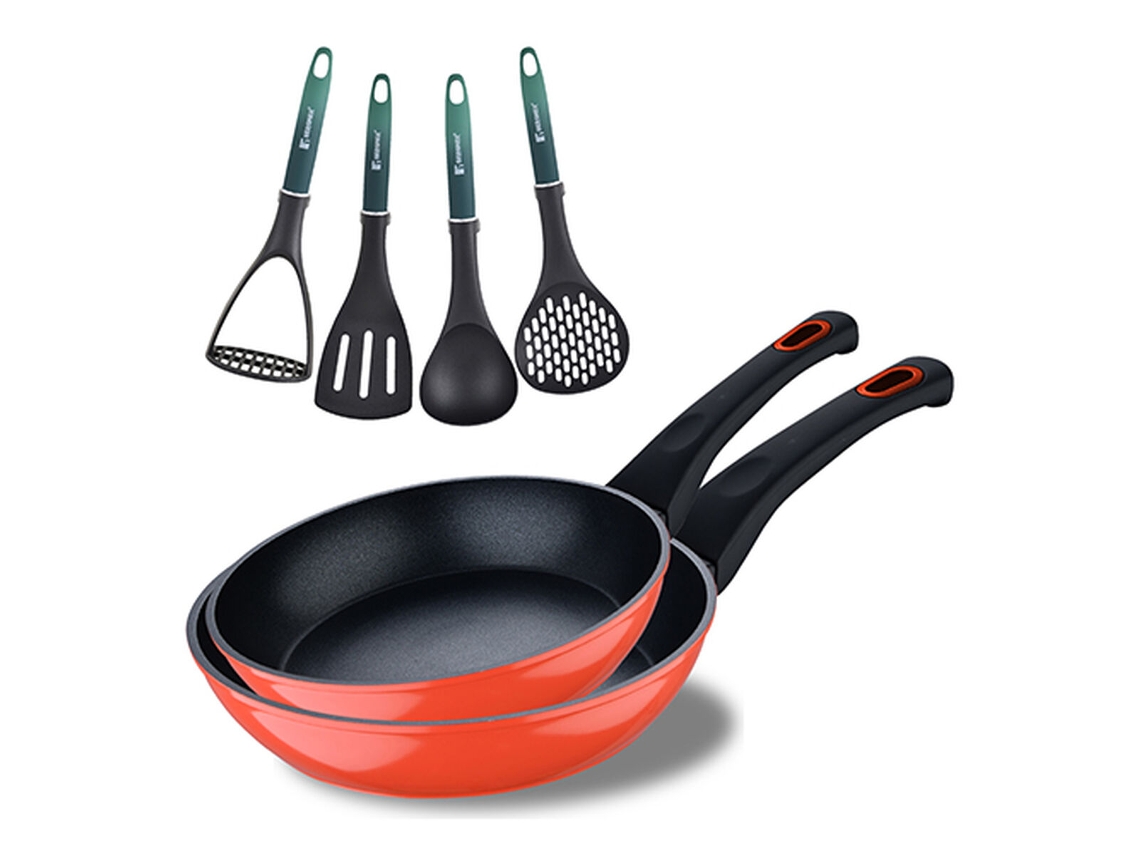 Set de Sartenes BERGNER Classique (Verde - Silicona - Acero - Acero Esmaltado - 6 Piezas)