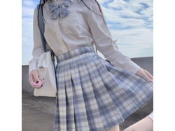 Rebe-falda Uniforme escolar japonés plisado, cintura alta, corte en A, monturas para mujer Nowcos XXL Rain