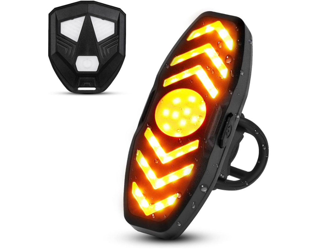 Luz trasera para bicicleta, luz trasera para bicicleta LED potente recargable por USB, luz trasera ultrabrillante para bicicleta deportiva para mochila con casco de ciclismo (negro) CHRONUS